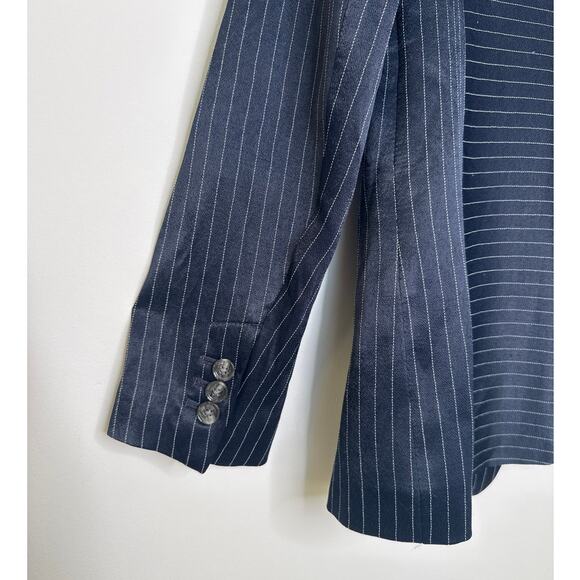 NWT Banana Republic Navy Pinstripe one button dressy Blazer Spring 2018 size 4 - Picture 7 of 15
